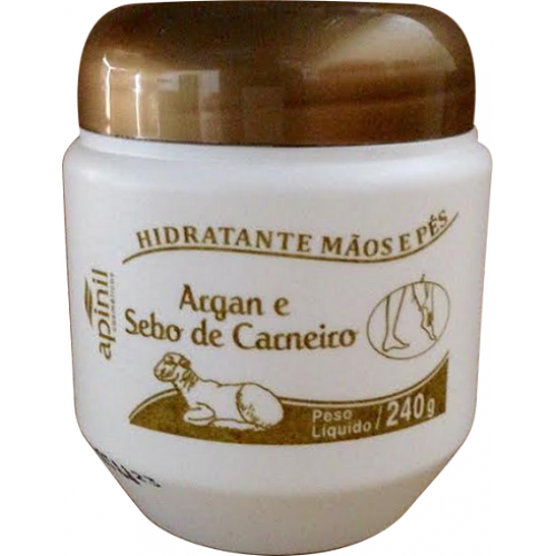 Creme Hidrat. Mãos e Pés ARGAN e Sebo de Carneiro (Apinil) 240g
